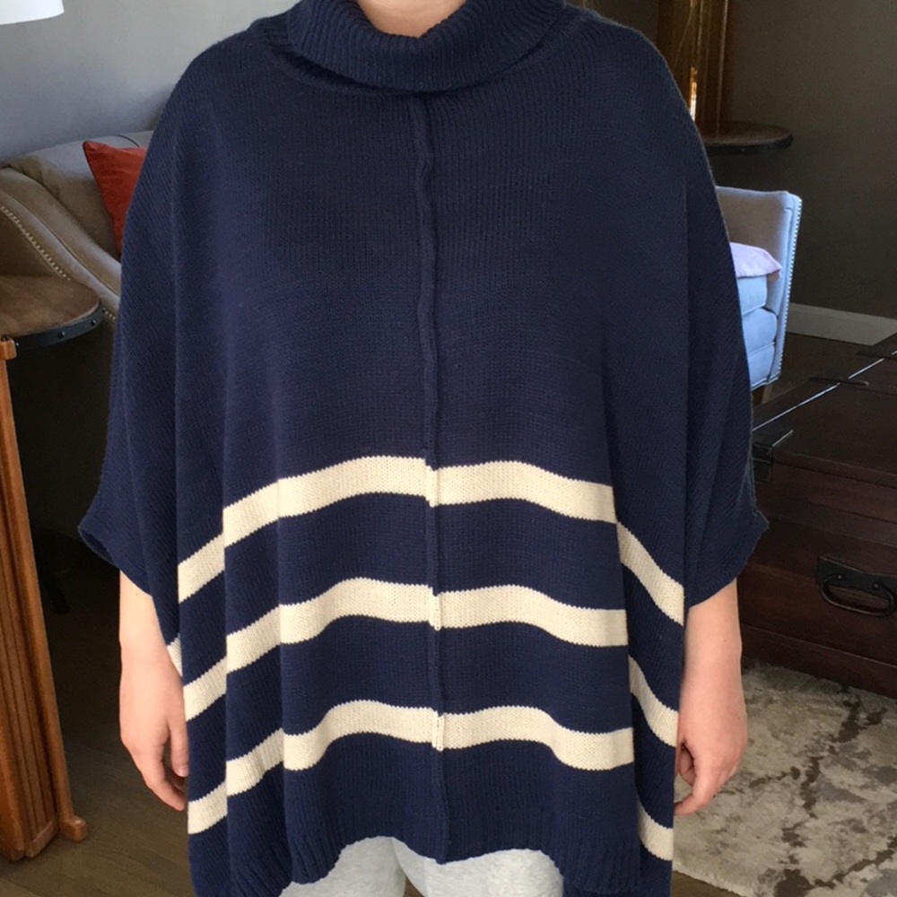 Francesca poncho with roll neck.